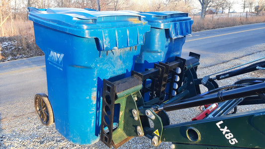 Xsystem dual trash can hauler attachment